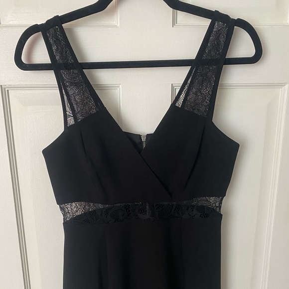 Black Mini Dress with Lace Details - Picture 3 of 8